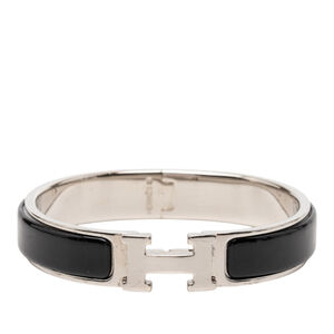 Pre-Loved Hermes Narrow Enamel Clic H Bracelet PM